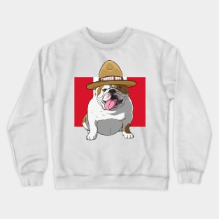 English Bulldog Mountie Canada Day Crewneck Sweatshirt